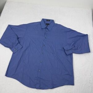 Claiborne Men's Button Down Dress Shirt XL Blue Long Sleeve Regular Fit